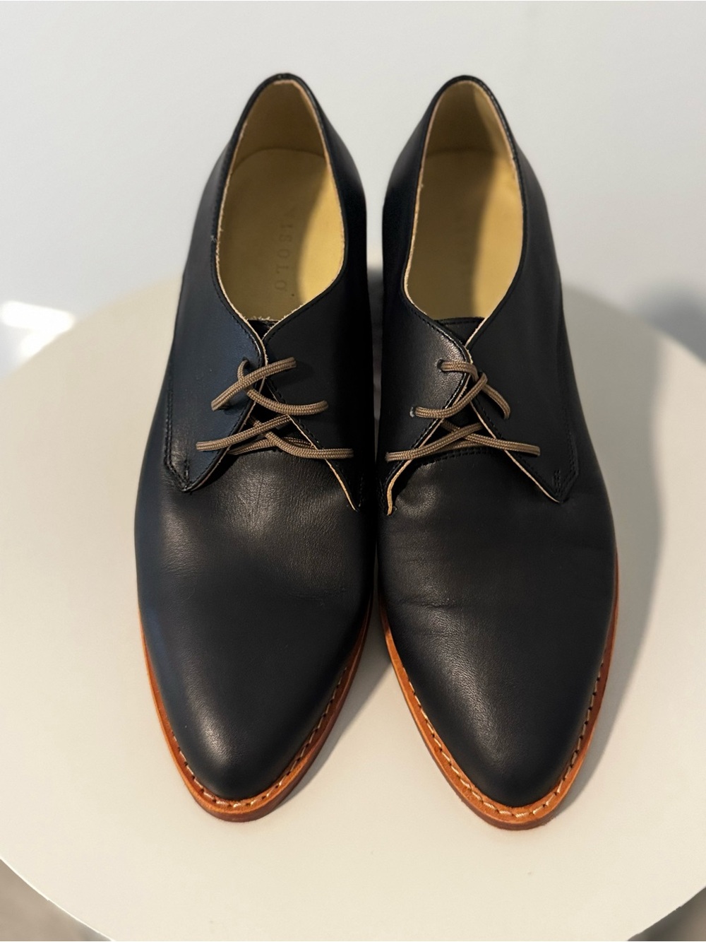 Nisolo James Black Leather Oxford Flats Size 8.5
